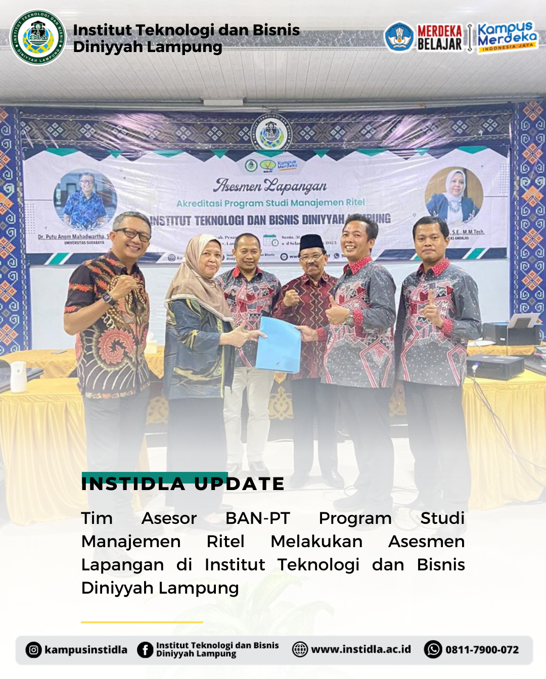 Tim Asesor BAN-PT Program Studi Manajemen Ritel Melakukan Asesmen Lapangan di Institut Teknologi dan Bisnis Diniyyah Lampung